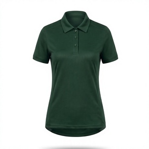 เสื้อโปโลสีพื้นทรงเข้ารูปสำหรับแฟชั่นสปอร์ตทันสมัย เสื้อโปโลผู้หญิงแบบแห้งเร็ว แขนสั้น น้ำหนักเบา - Product Image 1