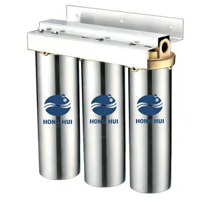 HH3-10B acier inoxydable 304/316 boîtier à triple filtre système de purification d'eau purificateur d'eau à 3 étapes
