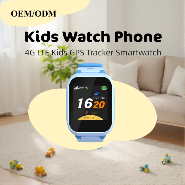 Child Safety 4G LTE GPS Tracker Smart Watch SOS Call Real-time Tracking Waterproof IP68 Ultralight Design SIM Card 5-10 Days
