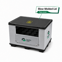 Couvercle en plastique moulé par soufflage ESD avec loquets, couvercle antistatique pour boîte de rangement industrielle, composants électroniques