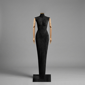 Maniquí Femenino <span class=keywords><strong>de</strong></span> Terciopelo con Brazos Articulados <span class=keywords><strong>de</strong></span> <span class=keywords><strong>Madera</strong></span>, Forma <span class=keywords><strong>de</strong></span> Vestido Largo y Delgado para Exhibición <span class=keywords><strong>de</strong></span> Vestidos <span class=keywords><strong>de</strong></span> Noche en Escaparates <span class=keywords><strong>de</strong></span> Boutiques - Product Image 3