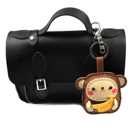 2023 vente chaude à la main artisanat Kit cadeaux jouets éducatifs bricolage KIT cuir couture Animal chat et poisson porte-clés