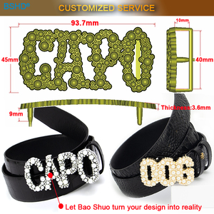 Tùy Chỉnh khảm Với Ngọc Trai Thư Hình Dạng Kim Loại Sang Trọng Vành Đai Khóa Thương Hiệu Tùy Chỉnh Logo Bạc Mạ Kim Loại Hợp Kim Khóa - Product Image 2