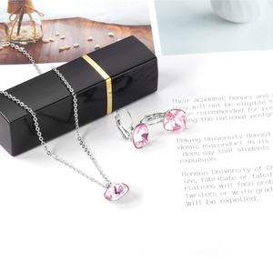 Venta al por Mayor de Joyería de Moda, Juego de Aretes y Collar de Turquesa y Circonio con Baño de Oro de 18K, Juego de Joyería de Acero Inoxidable para Mujeres y Niñas - Product Image 3