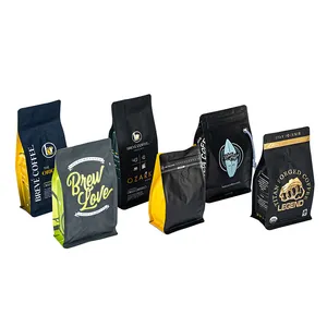 Sacs à café personnalisés avec pochette à fermeture éclair pour aliments Sacs à café recyclables 500g Petits sacs à café