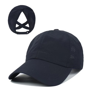 <span class=keywords><strong>2022</strong></span> logotipo personalizado Cola de Caballo gorra Cola de Caballo Cruz gorra de béisbol algodón lavado malla desgastada gorras de camionero para mujer - Product Image 1