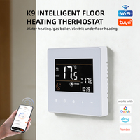 Thermostat programmable à écran tactile, design moderne, interface conviviale, application Tuya, chauffe-eau, chaudière à gaz