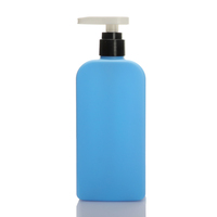 Flacon cosmétique en plastique PE écologique mat, carré, compressible, vide, pour lotion corporelle, soin de la peau, shampoing, 400 ml, avec pompe à lotion personnalisée