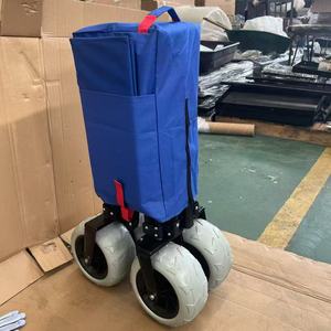 Carrito <span class=keywords><strong>de</strong></span> Playa con Ruedas Grandes, Carrito Plegable Todoterreno para Deportes al Aire Libre con Ruedas <span class=keywords><strong>de</strong></span> PU - Product Image 6