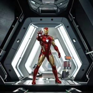 Model Figur Aksi Superhero Dengan Armor Merah Emas dan Fitur Lampu di Dada, Sendi yang Dapat Digerakkan untuk Kolektor dan Pajangan - Product Image 4