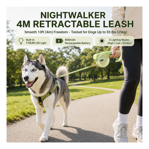 Correa Retráctil para Perros Talla M 4M con Luz LED y Mango Recargable para Perros de hasta 25KG, para Paseos al Aire Libre - Product Image 5