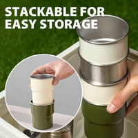 Nouvelle bière 304 acier inoxydable Double paroi isolé sous vide tasses à café Portable poignée pliable Camping en plein air tasses cadeau