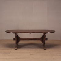 Table à manger industrielle en bois massif, design rustique scandinave artisanal TAILAI, grain naturel, durable, pour la maison ou le bar