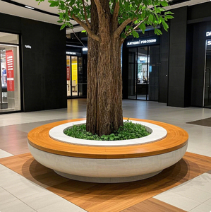 B81 Cadeira de Jardim Personalizável em GRC FRP, Resistente à Água e às Intempéries, Vaso para Árvores, Floreira e Banco de Espera para Praças, Campus e Parques - Product Image 1