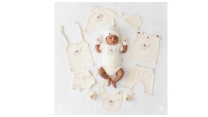 Ensemble de vêtements pour bébé 4 pièces unisexe 100% coton respirant, barboteuse à manches courtes, débardeur, pantalon, bavoir, chapeau, gants, tenue d'été mignonne - Product Image 3
