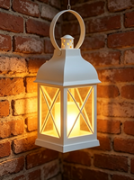 Lanterne LED Hurricane sans flamme, bougie intégrée, lampe de table décorative pour la maison, fête, décoration de Noël