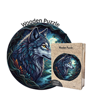 Puzzle en bois personnalisé et difficile sur le thème du renard avec motifs recto-verso pour exercices cérébraux avancés et amateurs