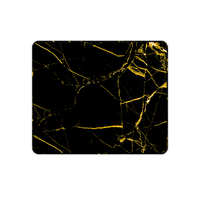 Tapis de souris de jeu personnalisé, portable, de petite taille, noir et or, en marbre de luxe, imperméable, carré, pour ordinateurs, en stock