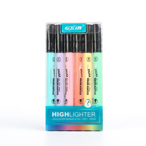 Gxin, precios de fábrica, 6 colores, rotulador resaltador personalizado, juego de bolígrafo fluorescente a base de agua para escuela y oficina - Product Image 5