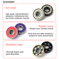 Roulements à billes à gorge profonde en acier chromé de haute qualité 608ZZ 608RS 608 ABEC-9 avec joints en fer de précision pour skateboard