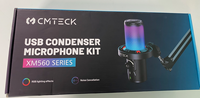 En stock CMTECK XM560T Ensemble de microphone USB Type-C pour ordinateur, micro à condensateur avec bras, suppression du bruit, éclairage RGB, pour jeux sur PC