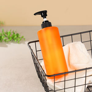 500 ml Transparent Gel Orange Parfum Shampooing Conditionneur Bouteilles 28/410mm Or Gauche Droite Pompe Valve Cylindre Bouteilles De Savon - Product Image 2