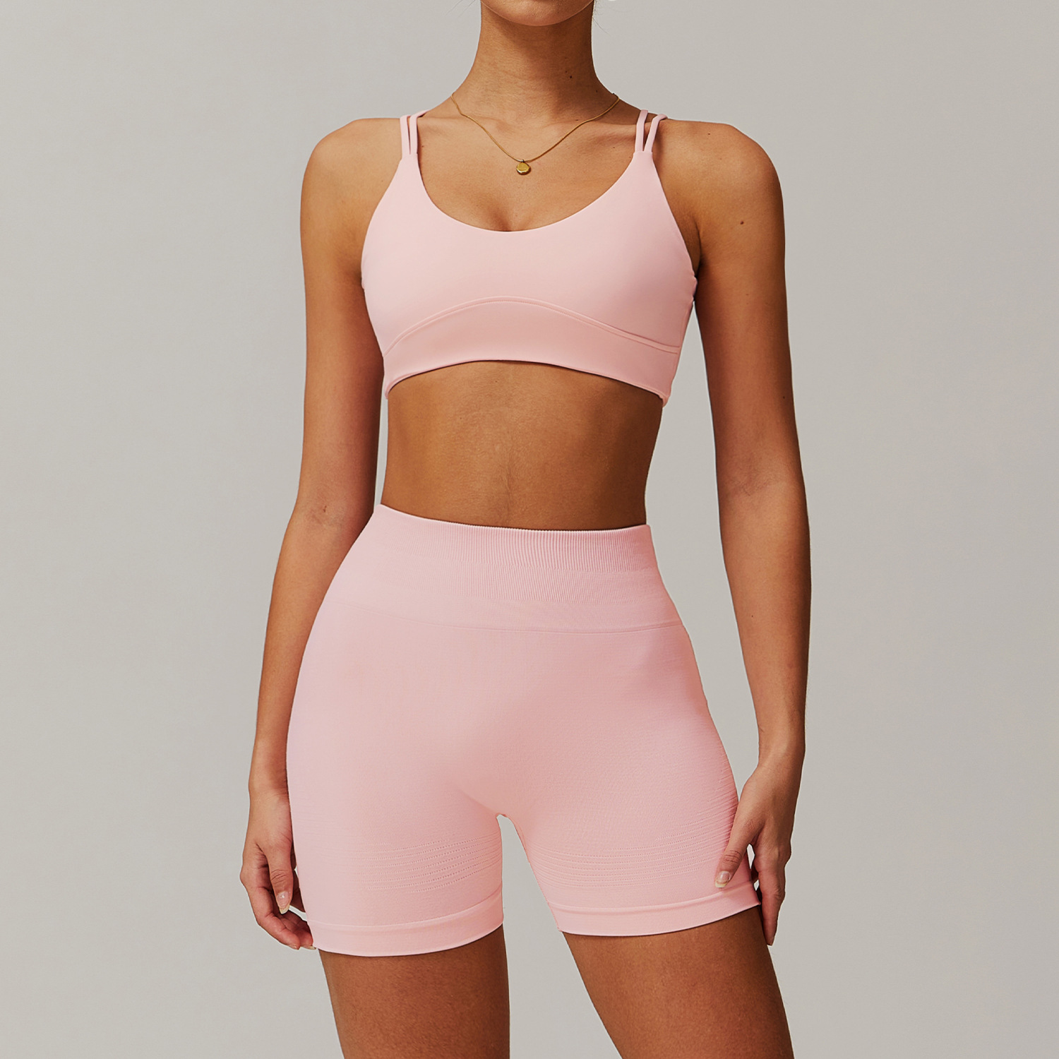 Reggiseno + Shorts Senza Cuciture - Rosa