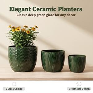 Vente directe d'usine, pots à fleurs en céramique émaillée, grands, modernes, classiques, pour l'intérieur/l'extérieur, avec trous <span class=keywords><strong>de</strong></span> drainage en <span class=keywords><strong>plastique</strong></span>, pour le sol et le jardin - Product Image 6