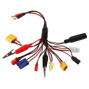 อะแดปเตอร์ชาร์จแบตเตอรี่ RC แบบหลายหัว สายพลาสติก หัวเสียบแบบกล้วย 4 มม. หัวเสียบ Tamiya XT60 XT90 EC5 หัวเสียบแบบ T 10-in-1 ขนาด 30 ซม. สำหรับแบตเตอรี่ IMAX B6 B6AC Lipo - Product Image 2