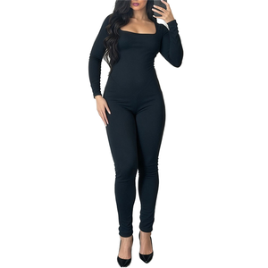 Mono Deportivo de Manga Larga de Color Sólido para Mujer, Ajustado, Elástico, Sexy, Transpirable, para Otoño - Product Image 1