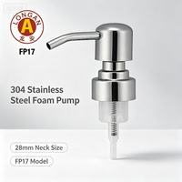 Tête de pompe à mousse en acier inoxydable 304 FP17 28 mm pour emballage de nettoyant moussant pour le visage et le lavage des mains