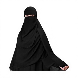 Luxury Malaysian Modest 2-Piece Niqab Set-Premium Chiffon Tenda Niqab Large Square Hijab Khimar Breathable Lightweight All - Product Image 1