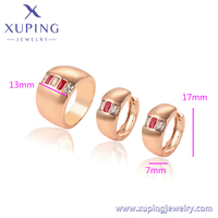 65090 XUPING bijoux environnement cuivre Simple mode or Rose couleur anneau dames boucles d'oreilles ensemble