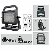 Lampe de travail LED rechargeable 18V 5000 Lm, projecteur portable pour chantier, en aluminium et ABS, éclairage portatif pour chantier