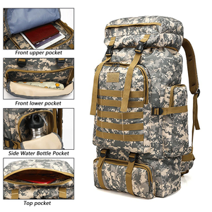 Mochila Táctica Deportiva de Gran Capacidad, 80L, Diseño de Camuflaje Impermeable, para Senderismo, Viajes Casuales, Escalada - Product Image 1