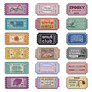 إبداعي مضحك الإنجليزية رسالة طابع على شكل قلب نادي الانطواء شارة رائعة الكرتون لينة صب تذكارات - Product Image 1