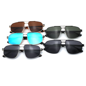 Popular Fashion High-end Sun Glasses Classic Irregularity Acetated Frame Sun Glasses Hot-selling Double-bridge Wooden <b>Sunglasses</b> - Product Image 1