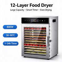 Déshydrateur alimentaire commercial à air chaud, à faible consommation d'énergie, séchage uniforme, faible bruit