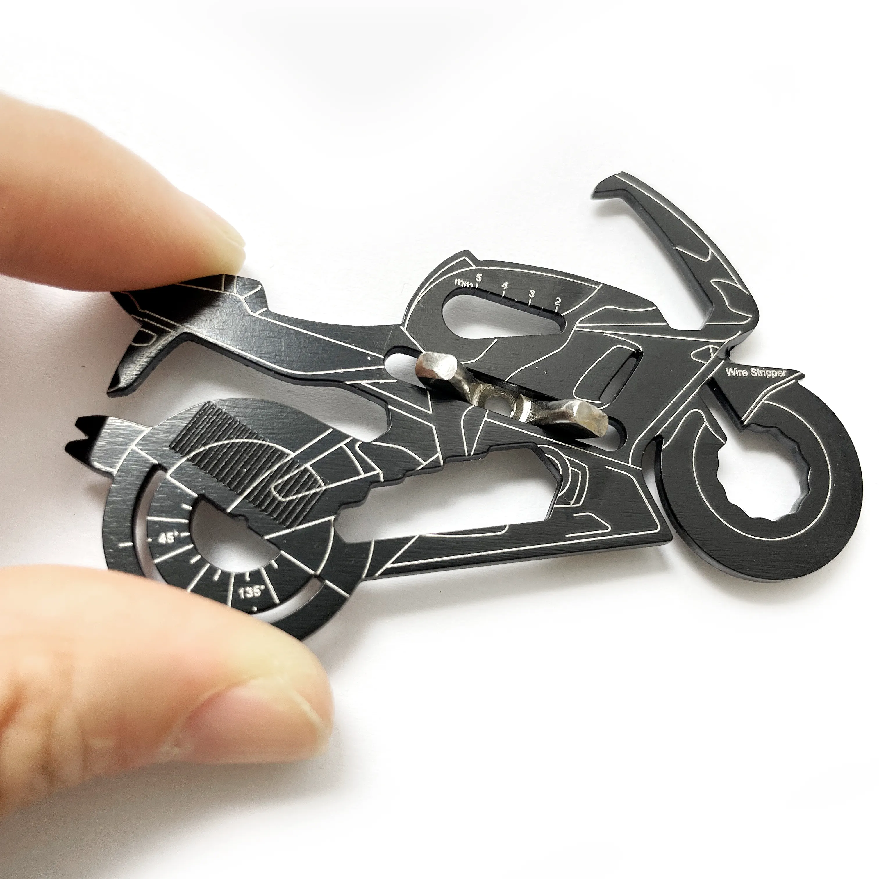 Motor Bike Shape Custom Key Chain Multi Function Keychain Mini Functional Promotional Tool