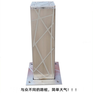 เสาเหล็กสี่เหลี่ยมสแตนเลสแบบติดตั้งบนพื้นพร้อมไฟ LED IP65 สำหรับเตือนการจราจร - Product Image 2