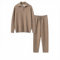 Pull en cachemire épais et ample à col large et fermeture éclair, style Old Money, nouvelle collection automne-hiver pour homme