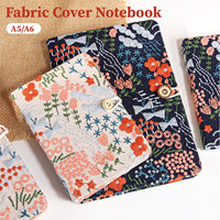 Journal artistique en coton et lin avec couverture en tissu brodée à la main pour femme, mariée, pour l'écriture créative