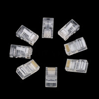 100 pièces/sac RJ45 Ethernet Module prise plaqué or 8P8C OEM mâle ABS RJ45 femelle réseau LAN connecteur Cat5e Cat6 RJ45