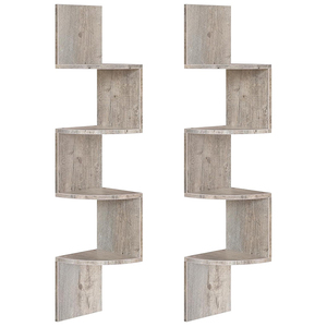 Ensemble de 2 <span class=keywords><strong>étagère</strong></span>s d'angle murales flottantes à 4 niveaux en <span class=keywords><strong>bois</strong></span> pour le salon, la chambre, la salle de bain, la cuisine, les <span class=keywords><strong>étagère</strong></span>s à <span class=keywords><strong>épices</strong></span> - Product Image 5