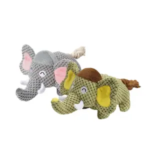 Cartone animato peluche carino Squeaky Pet Toy realistico multifunzione a forma di elefante giocattoli da masticare per cani