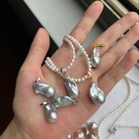 Wholesale Baroque Freshwater Pearl Pendant 14-15mm 3A Quality Multi-Color 925 Sterling Silver