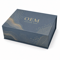 Boîte cadeau rigide en carton recyclable de luxe sur mesure avec insert en mousse, pelliculage brillant et revêtement UV pour ensembles cosmétiques et soins de la peau