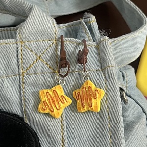 Portachiavi Promozionale in Resina a Forma di Cartone Animato, Piccolo, a Tema Cibo (Sciroppo, Stella, Waffle, Biscotto), Carino e Realistico, Accessorio Decorativo per Borsa, Idea Regalo - Product Image 3