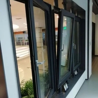Puertas y Ventanas Interiores Modernas de Alta Calidad, Giratorias, de Aluminio y Madera Sólida, con Doble Acristalamiento, Resistentes al Viento y al Sonido
