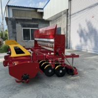 Semoir rotatif pour blé, tracté par tracteur, avec cultivateur rotatif combiné et fertiliseur